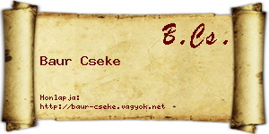 Baur Cseke névjegykártya